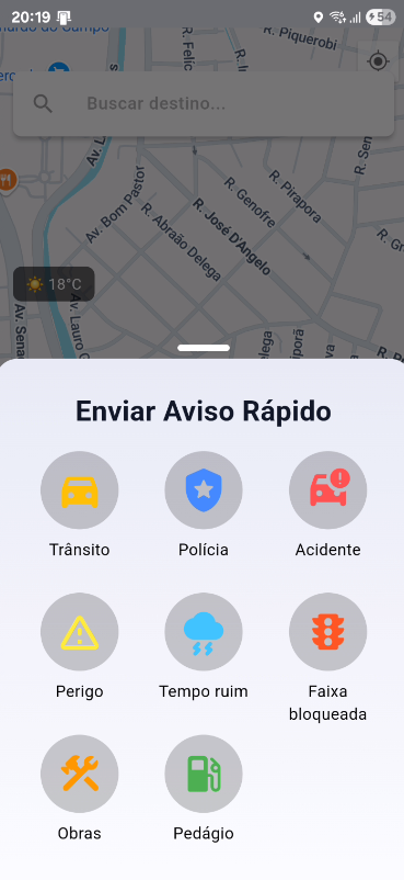 [Tela 1 do Aplicativo Rodovias Brasil]